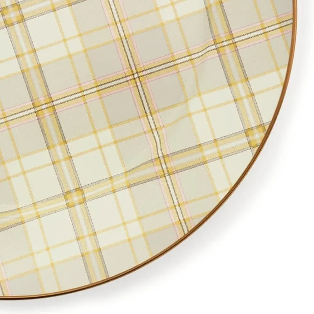 4pk MacKenzie-Childs Tartan Latte 12in Chargers NEW